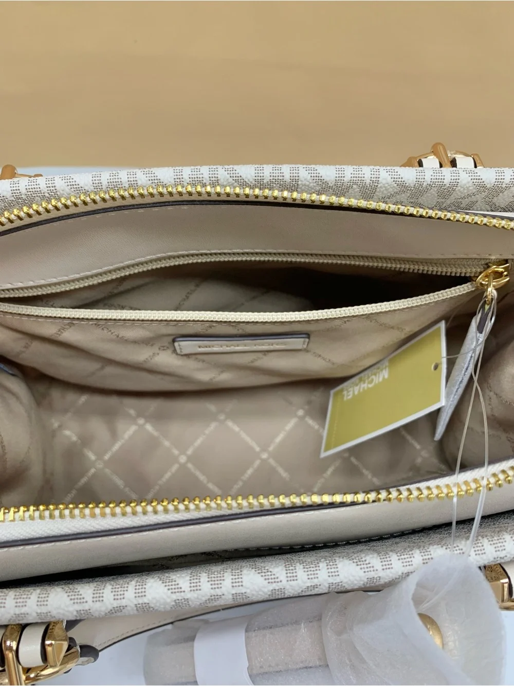 NWT Michael Kors Marilyn Medium Embellished Signature Logo Satchel